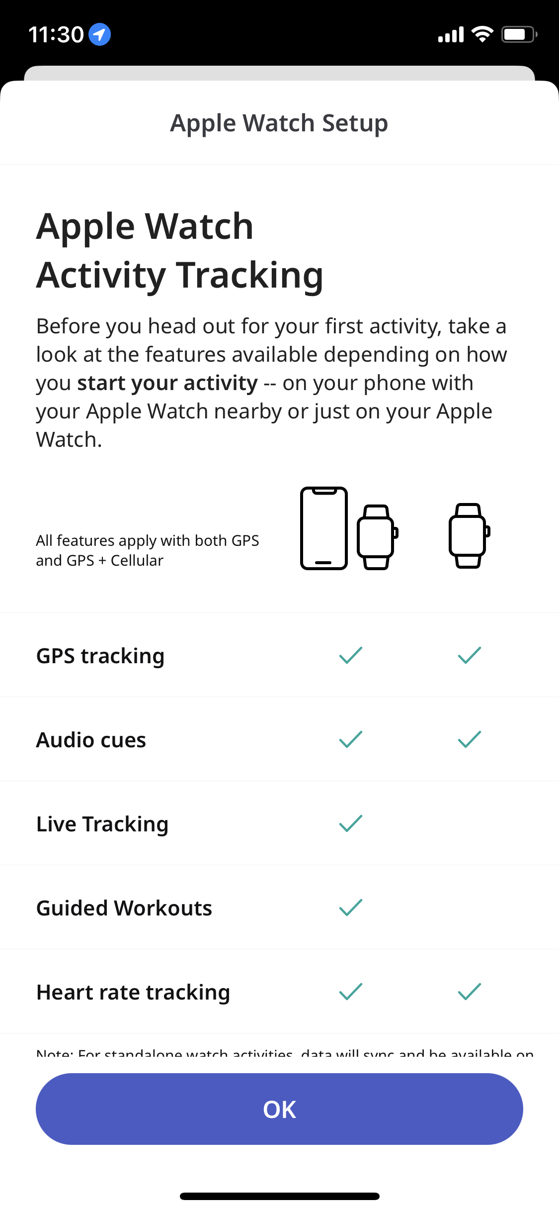 Runkeeper apple watch store audio cues